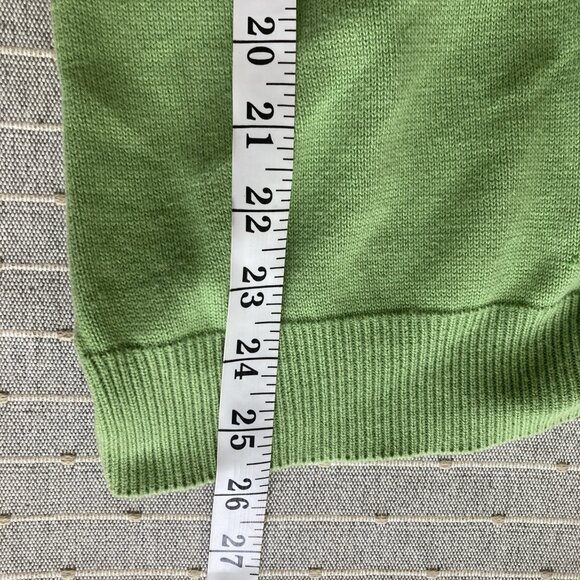 Vintage Y2K Izod Cotton Sweater academia preppy green argyle Sz M - Picture 6 of 7